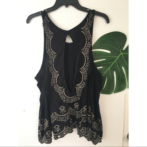 Free People Attina Swing Tank Top Black Large - Picture 4 of 10